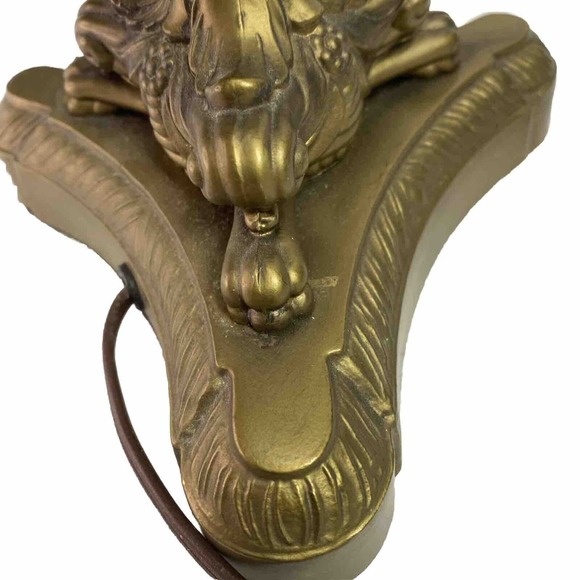 HLWD Regency Faux Brass Wood Candlestick Table Lamp Triangular Base 18 Excelsior - Picture 6 of 15